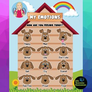 ASL My Emotions with Mood Dog faces to recognize emotions (social-emotional learning)