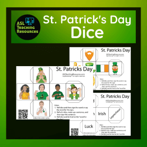 Games for Sign Language - St. Patrick's Day Dice