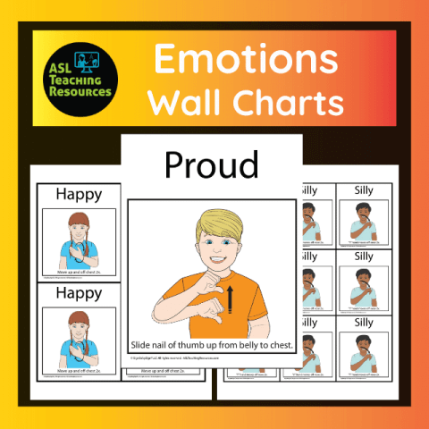 Wall Chart Book 12 - Signs For Emotions - ASL Teaching Resources