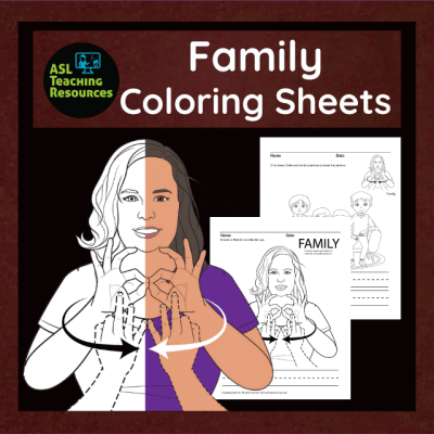 Family Coloring Pages ASL