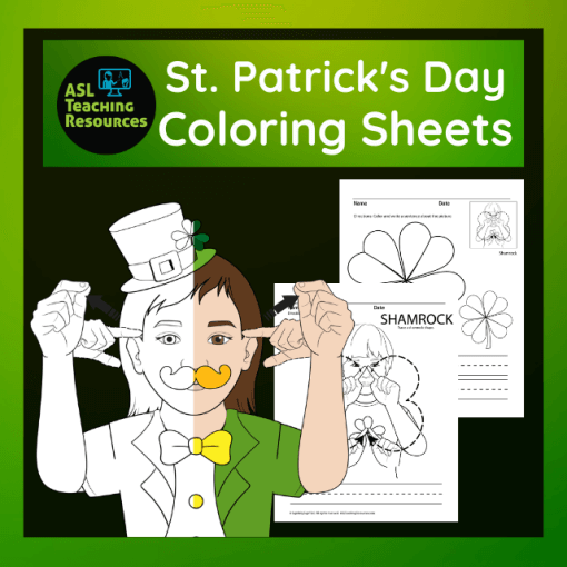St. Patrick's Day Coloring Pages ASL ASL Teaching Resources