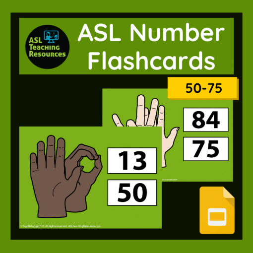 ASL Matching Numbers 50-75