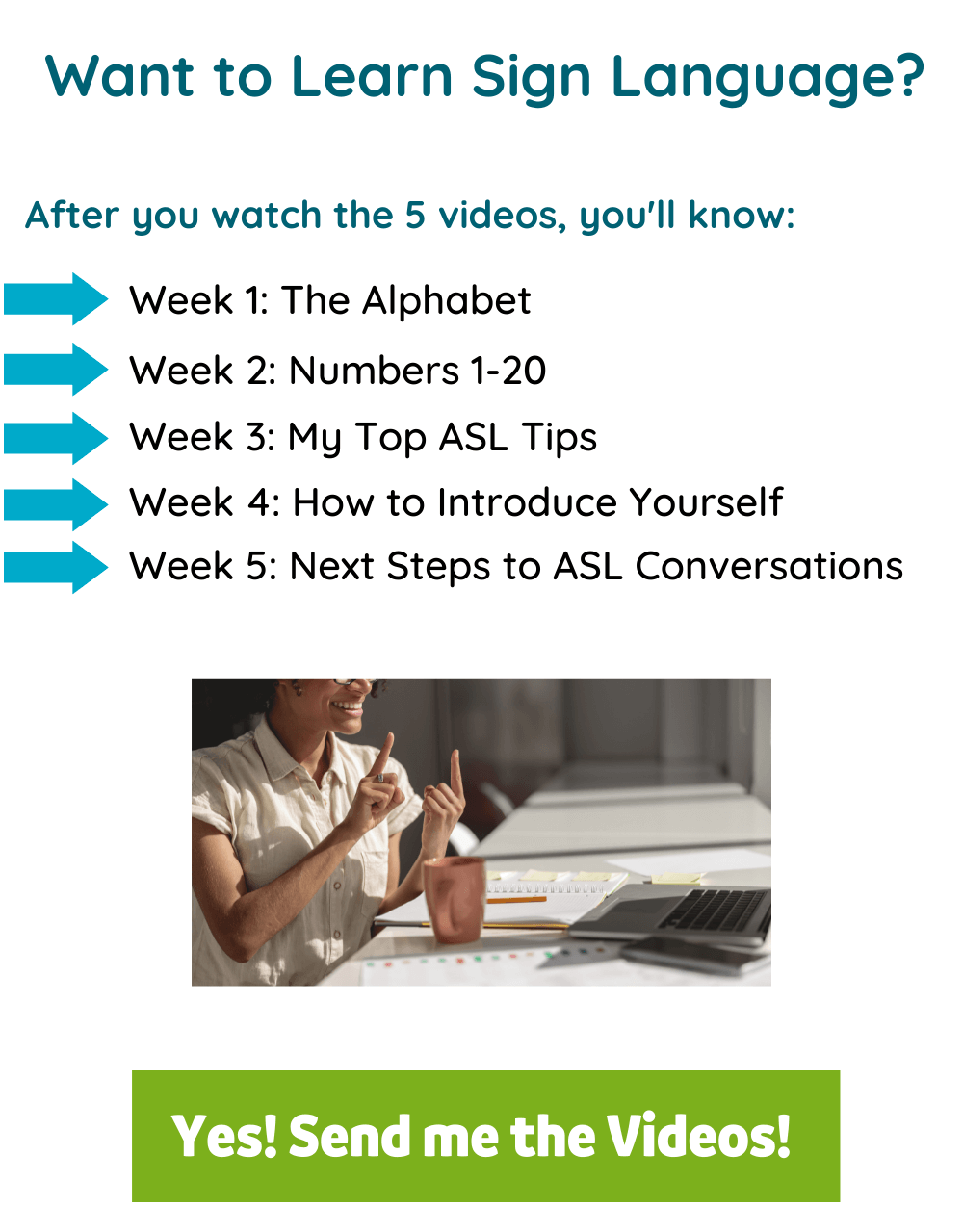 list of what to expect learning asl in 5 weeks class
