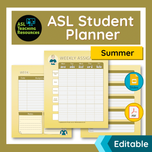 ASL Student Planner - Summer
