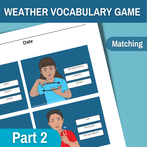 weather vocabulary game part 2 matching