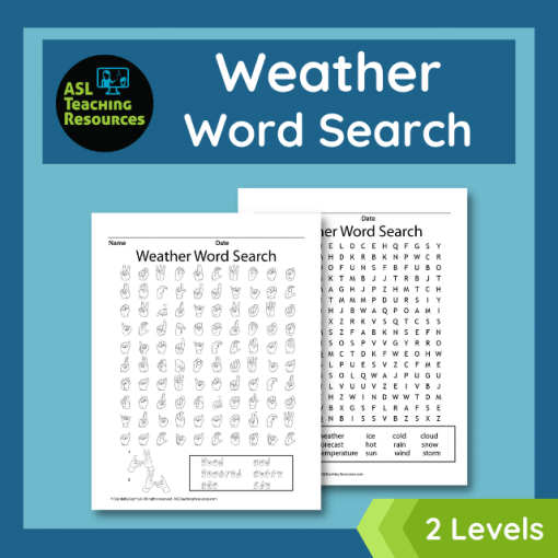 ASL Weather Word Search Game