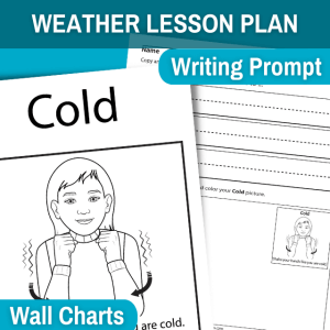 cold weather lesson wall chart and writing prompt