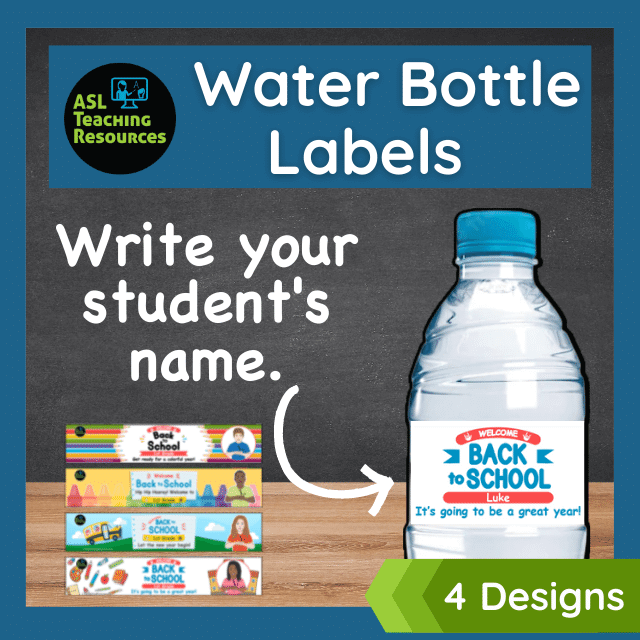Water Bottle Label Designs Back to School