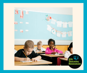 students in classroom where classroom management include Sign Language