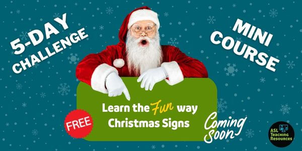ASL 5 Day Challenge learn sign language Santa pointing