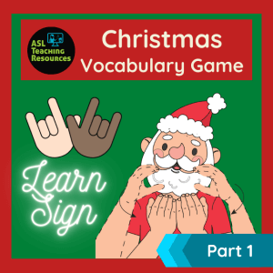 sign of santa "Learn Sign" text for vocabulary