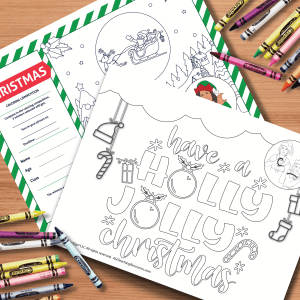 ASL Merry Christmas Posters for coloring and coloring contest pages, both include ASL.