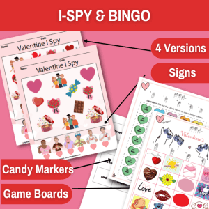 Valentine Games bundle featuring I-spy and Bingo games