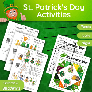 St. Patrick's Day Activities Dice and Fortune Teller games with Sign Language