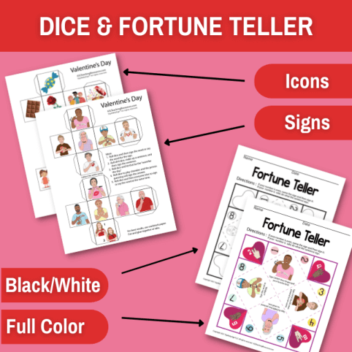 Valentine Games bundle featuring Dice and Fortune Teller games