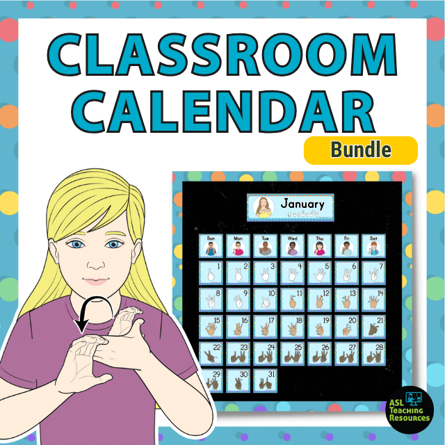 Polka Dot Classroom Calendar Bundle – ASL
