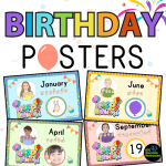 polka dot themed birthday charts with sign language for the classroom