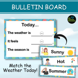 bulletin board weather forecast calendar with labels