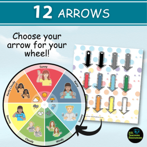 choose a colorful arrow to use on your polka dot weather wheel chart