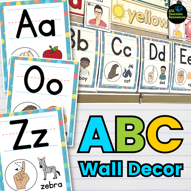 Alphabet Wall Charts – Polka Dot – ASL