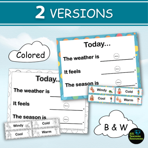 weather forecast chart and labels are polka dot themed and come in two versions - colored and black and white