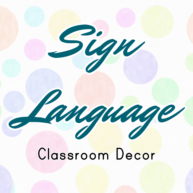image of words sign language classroom decor