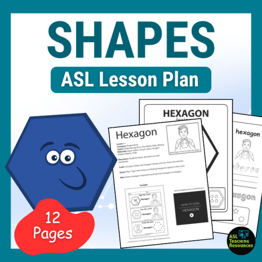 hexagon worksheets ASL Shapes Recognition Activities task box cards