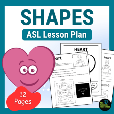 heart worksheets shapes asl heart lesson plan 12 pages