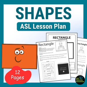 Learn all about Rectangles with the shapes ASL lesson plan worksheets. Featuring 12 fun and engaging sheets. Image features a oragne rectangle with smily face and 3 pages of the rectangle worksheets.